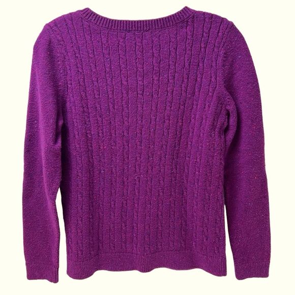 Talbot Petite Cable Knit Pima Cotton Sweater Size Mp - Picture 2 of 4